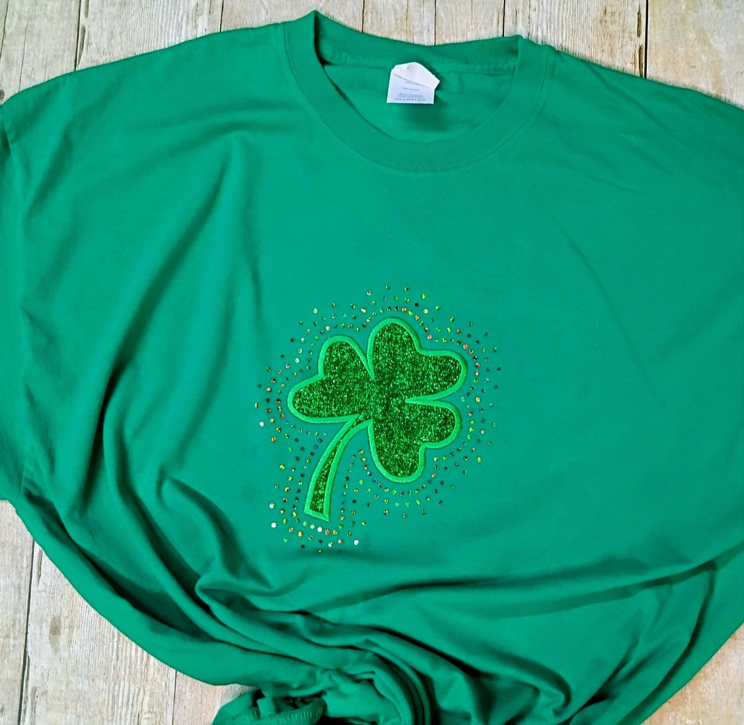 Shamrock Applique with Rhinestone or Spangles