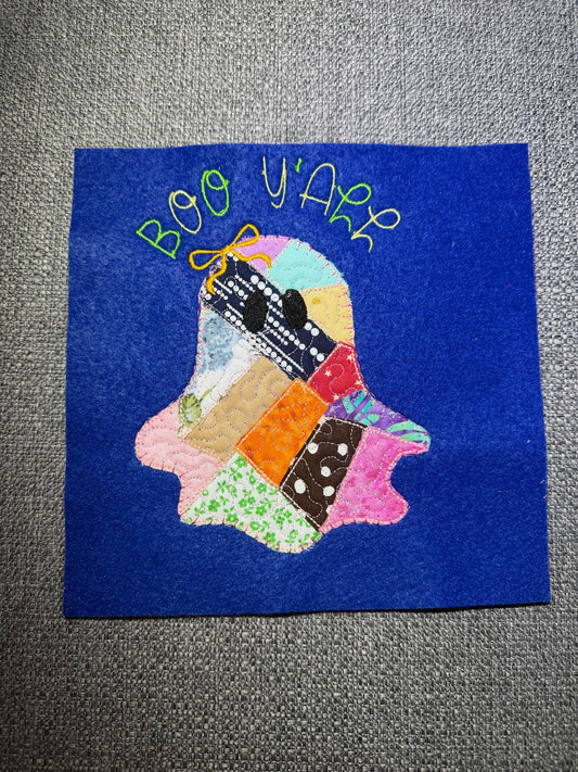 Boo Y'all  Patchwork Ghost Applique
