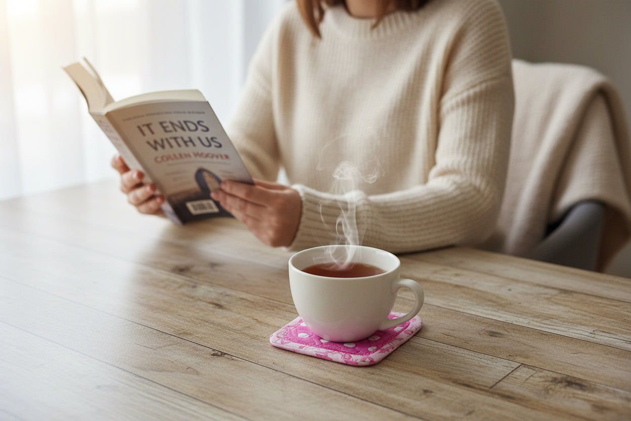 ITH Ribbon Awareness Stipple Mug Rug