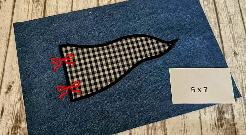 Pennant with Bow Applique