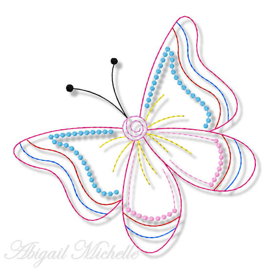 Heirloom Butterfly 1 Stitchery Bean Stitch