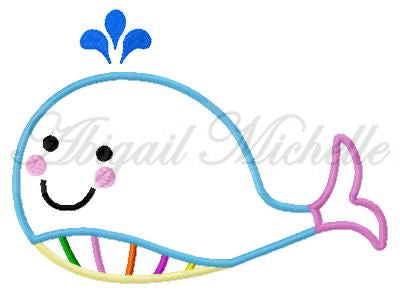 Fairytale Whimsy Patchwork Whale Applique