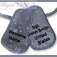 Military Dog Tags ITH Banner Add On - 4 Sizes