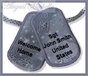 Military Dog Tags ITH Banner Add On - 4 Sizes