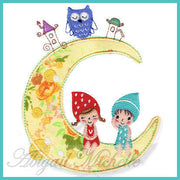 Fairytale Whimsy Children with Moon Applique