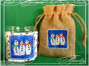 Snowmen Coffee Cozy Set, In The Hoop