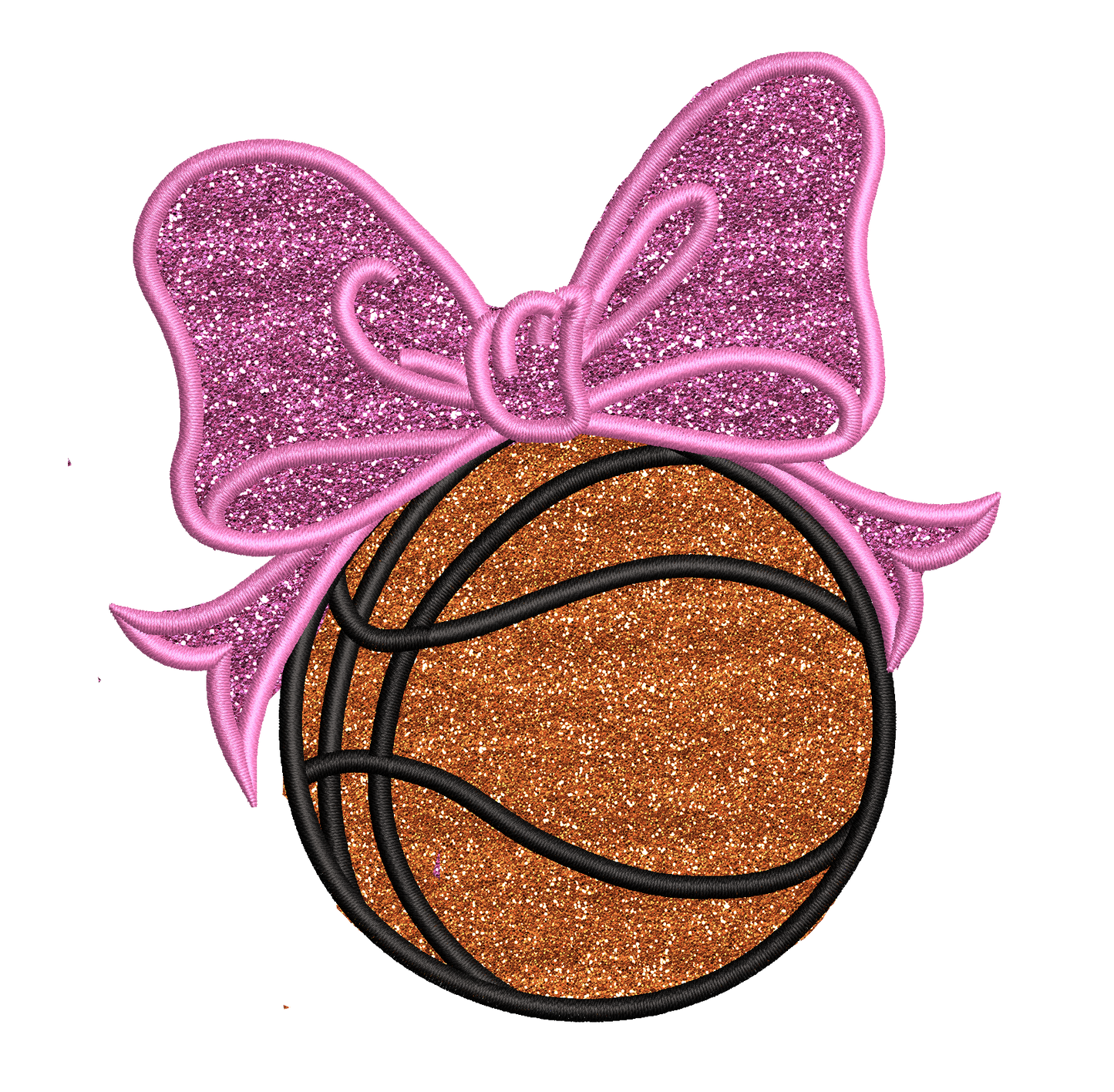 Basketball with Bow Applique