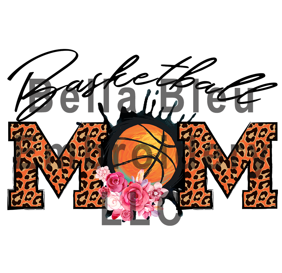 Basketball Mom leopard print sublimation png file