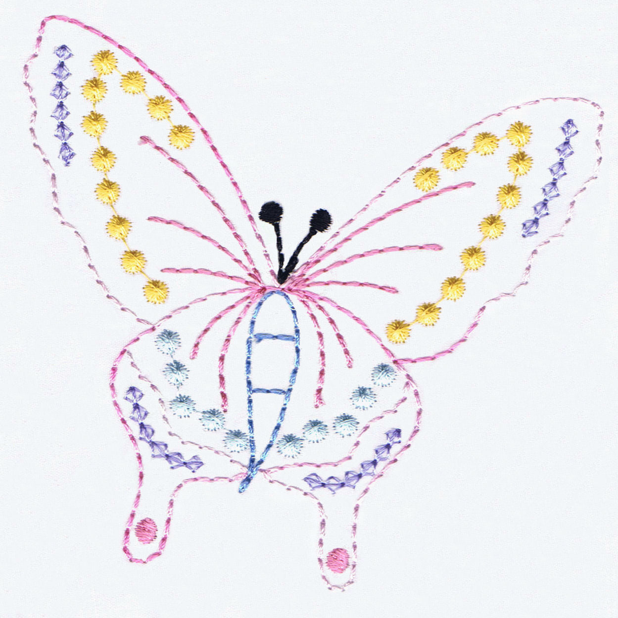 Butterfly 3 Stitchery Bean Stitch