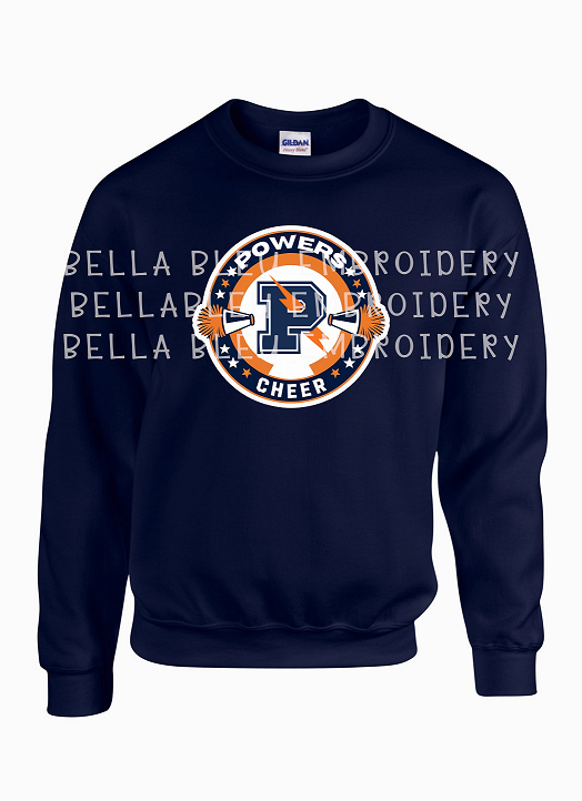 Powers Cheer Sweatshirt Round Logo