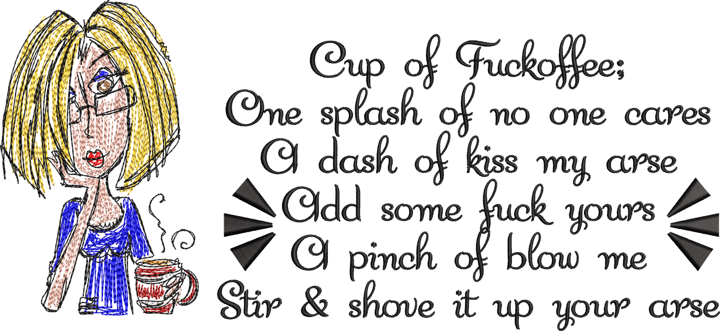 Fuckoffee Scribble Funny saying design