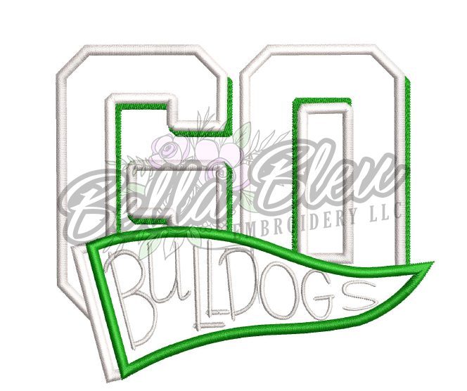 Go Bulldogs Pennant Applique