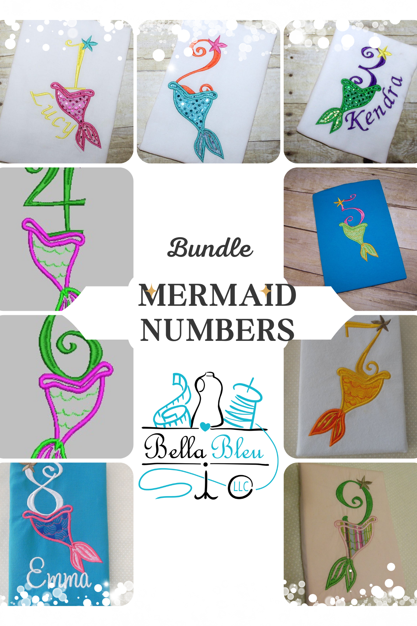 Mermaid Number Font Set