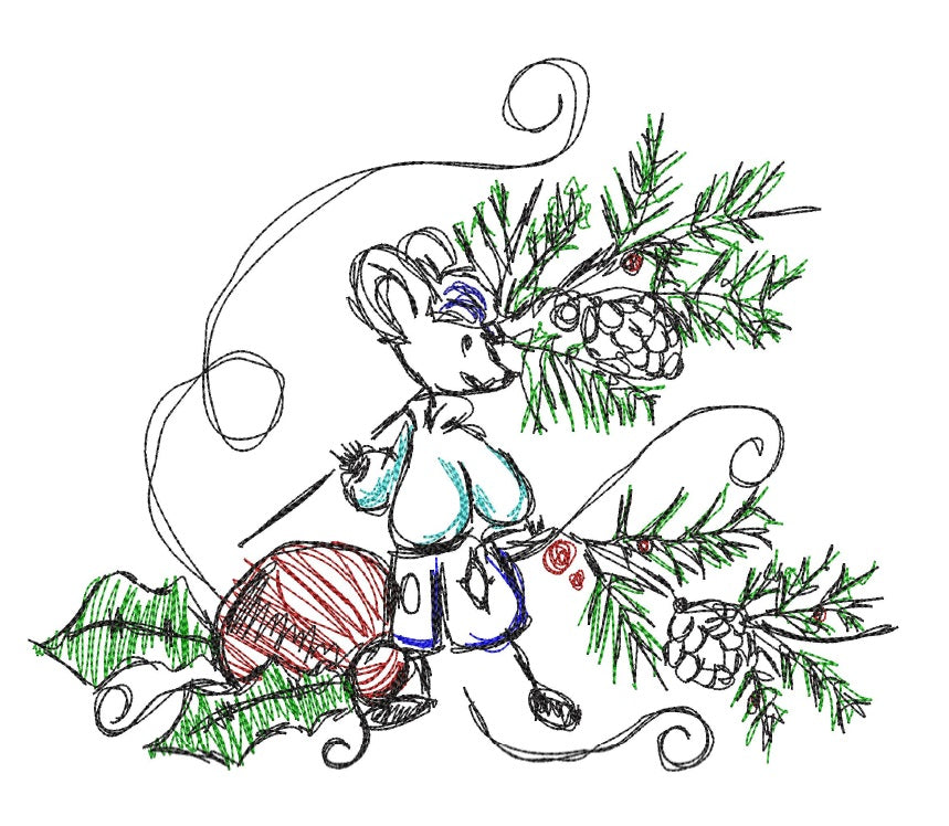 Christmas Mouse Scribble 5