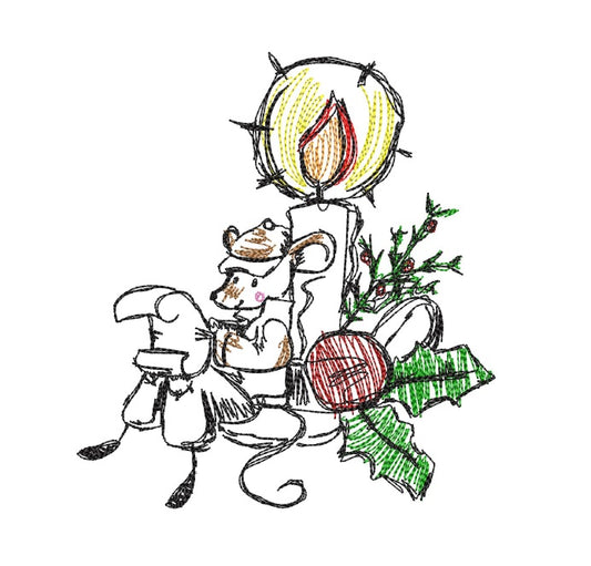 Christmas Mouse Scribble 6