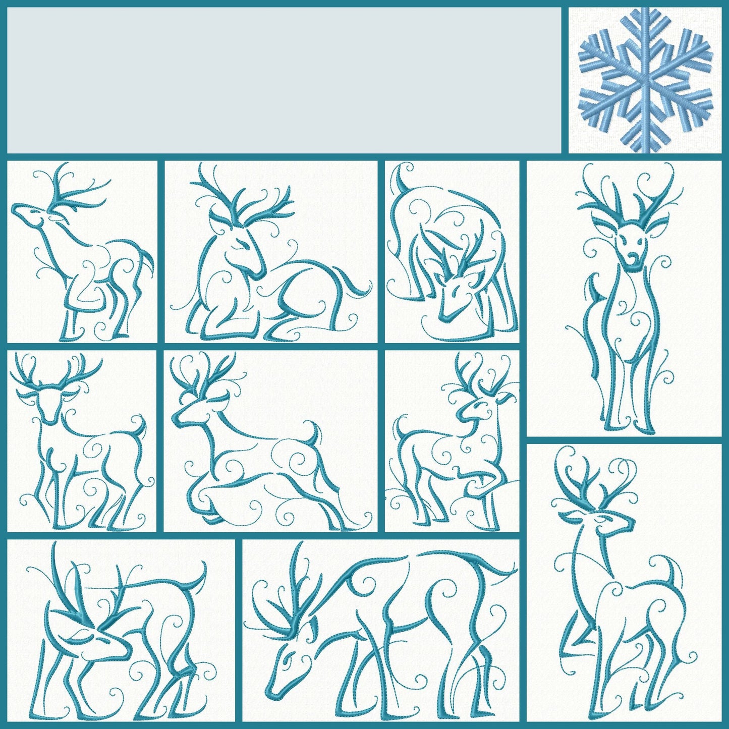 KRD Christmas Reindeer Outline Set