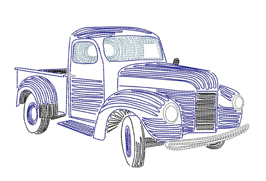 Vintage Truck 1 Bean Stitch