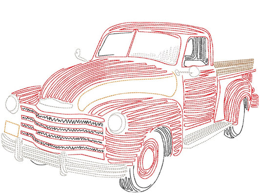 Vintage Truck 2 Bean Stitch