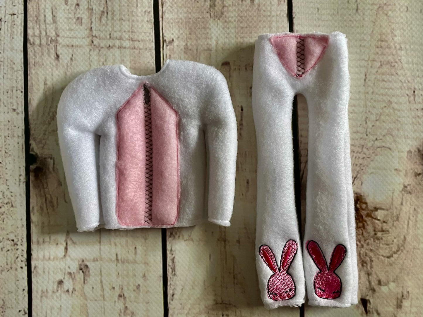 ITH Elf Inspired Christmas Story "Bunny Suit" with basket mask 2 piece