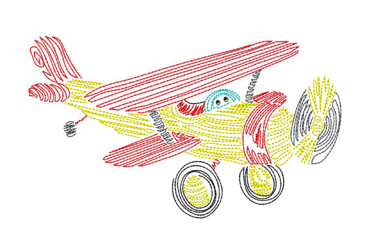 Vintage Airplane Bean Stitch