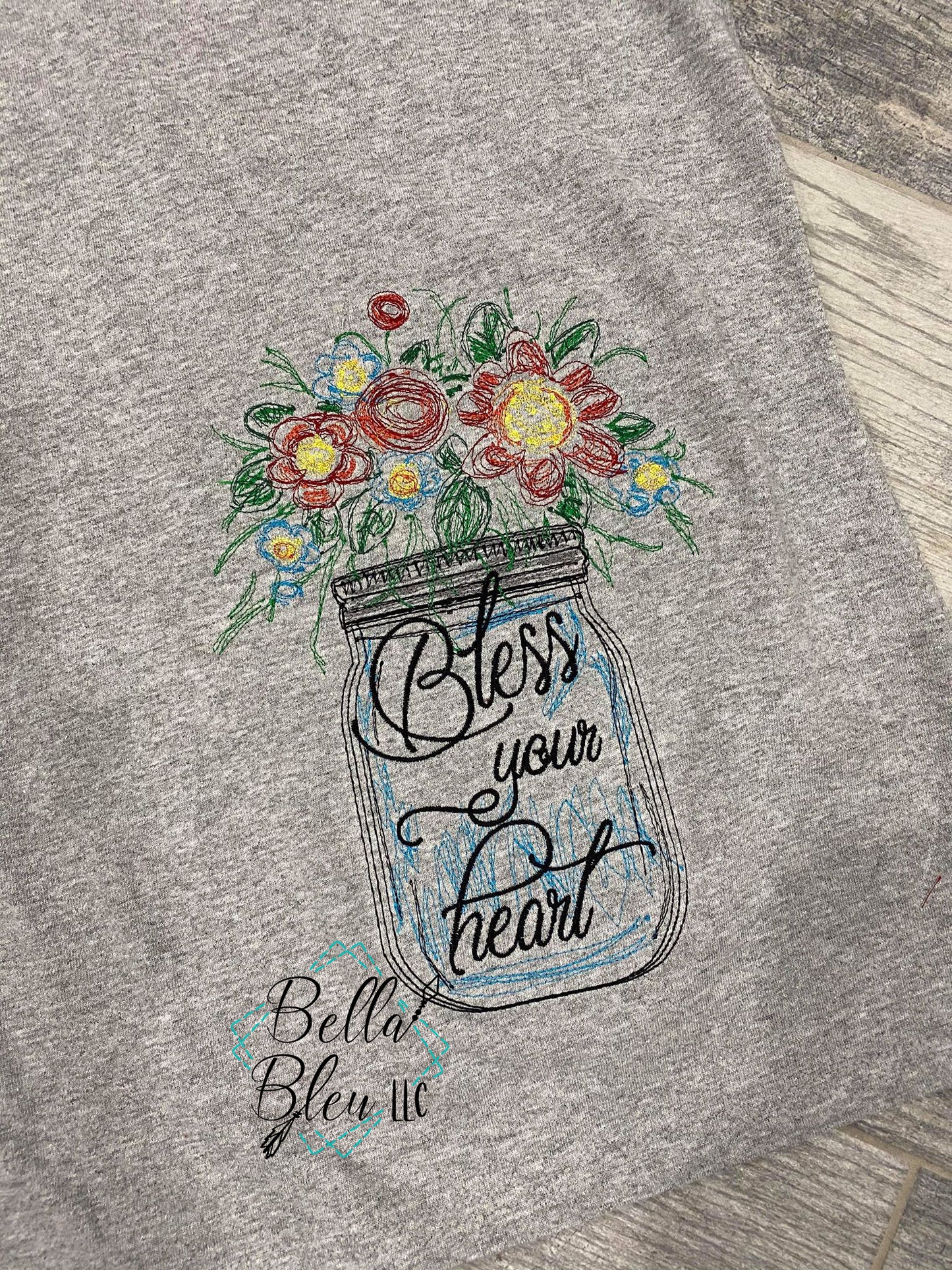 Bless your Heart Mason Jar with Flowers