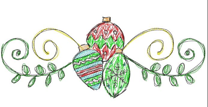 Scribble Bulbs Christmas Border