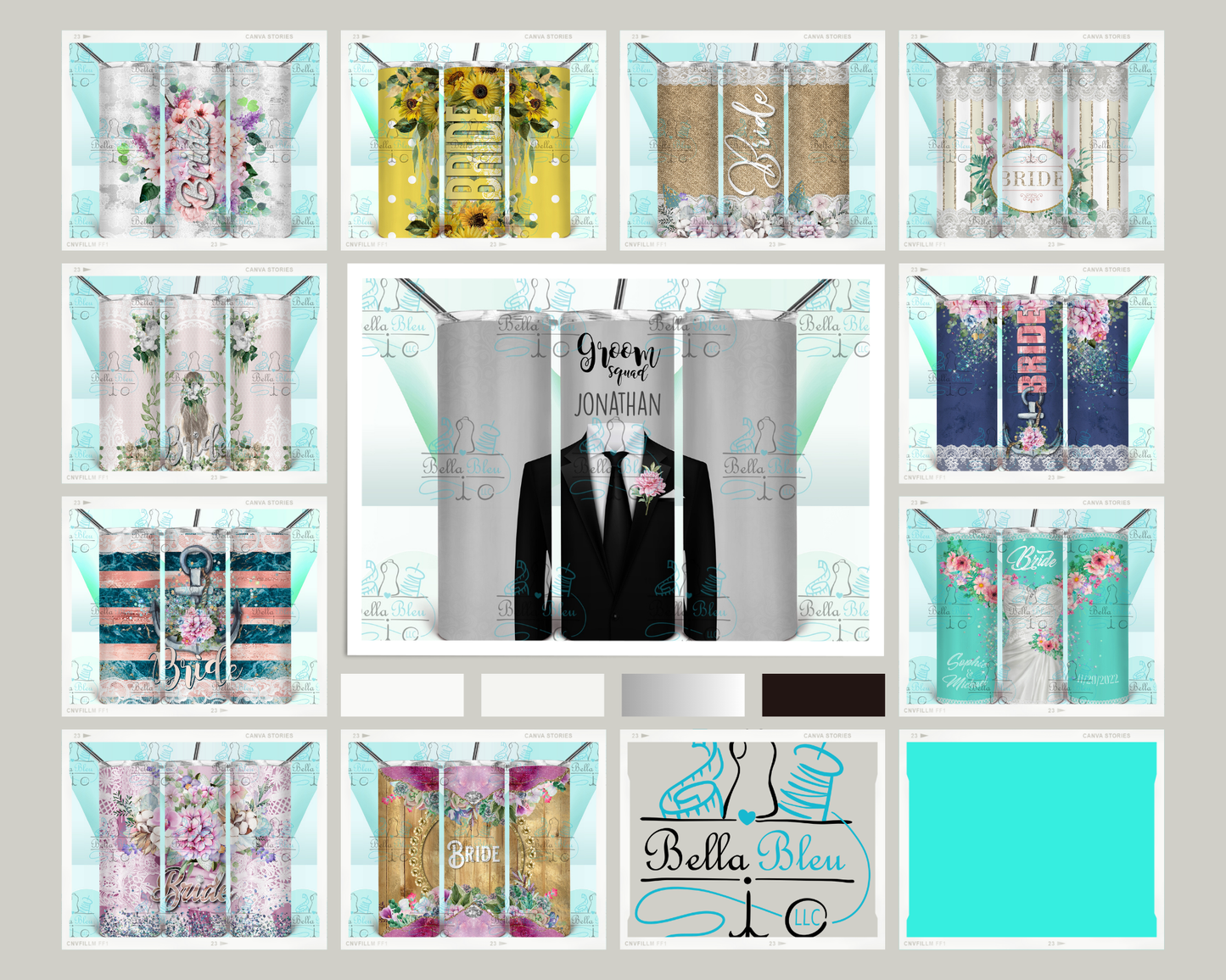 Bride Groom Sublimation Tumbler Bundle