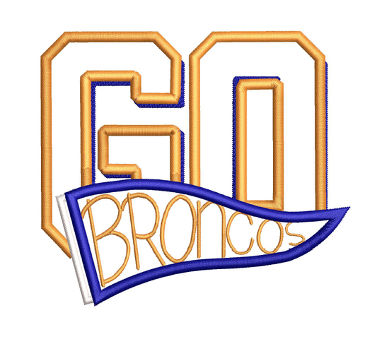 Go Broncos Pennant Applique
