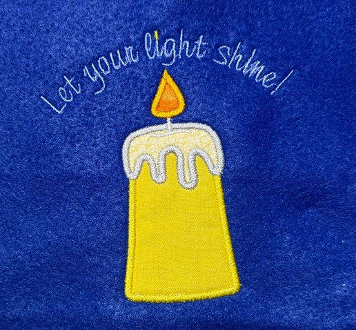 Candle Light Shine Hanukkah Embroidery Design