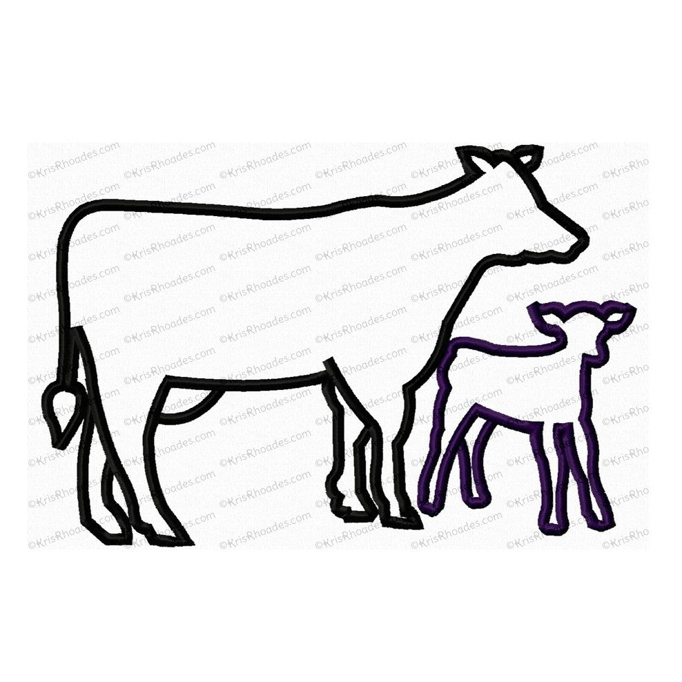 KRD Cow and Calf Applique