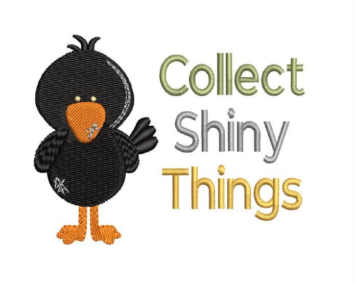 Fall Crow Pocket designs Collect Shiny Things