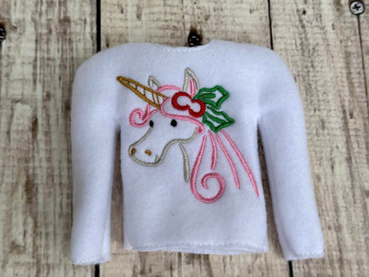 Christmas Unicorn 5 ITH Elf sweater shirt