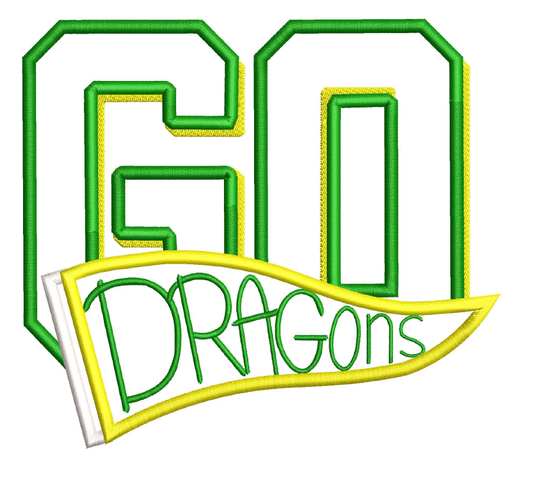 Go Dragons Pennant Applique
