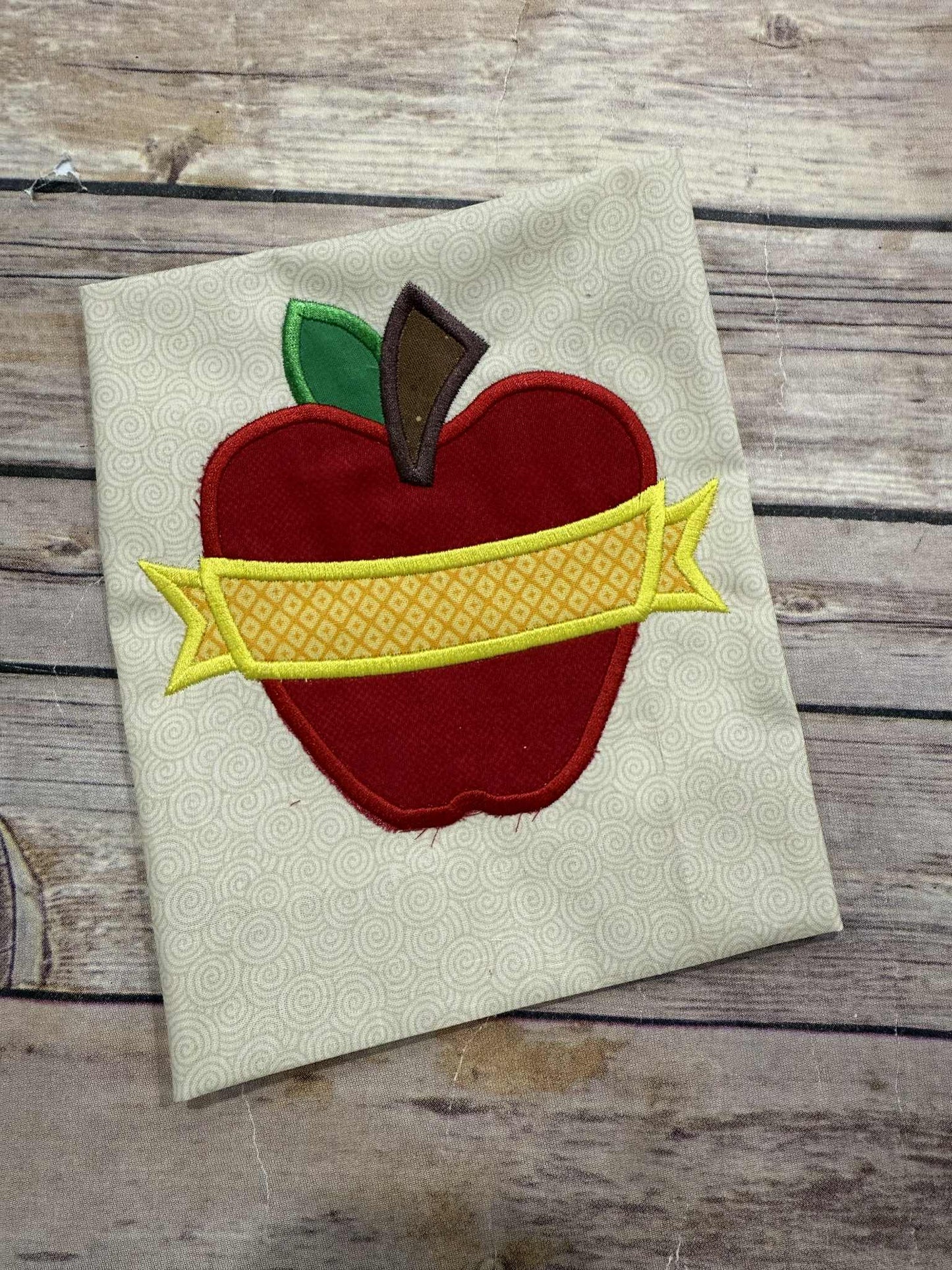 Apple Banner School Applique
