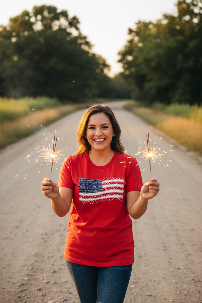American Flag ZZ Applique Design