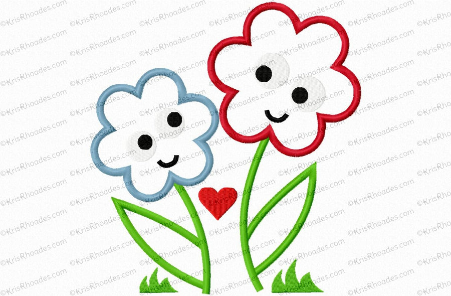 KRD Flowers Cartoon Applique