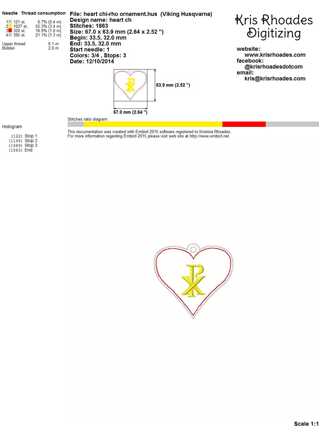 KRD - MY JESUS TREE HEART CHI RHO - ORNAMENT