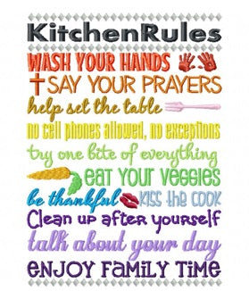 KRD Kitchen Rules Embroidery Design