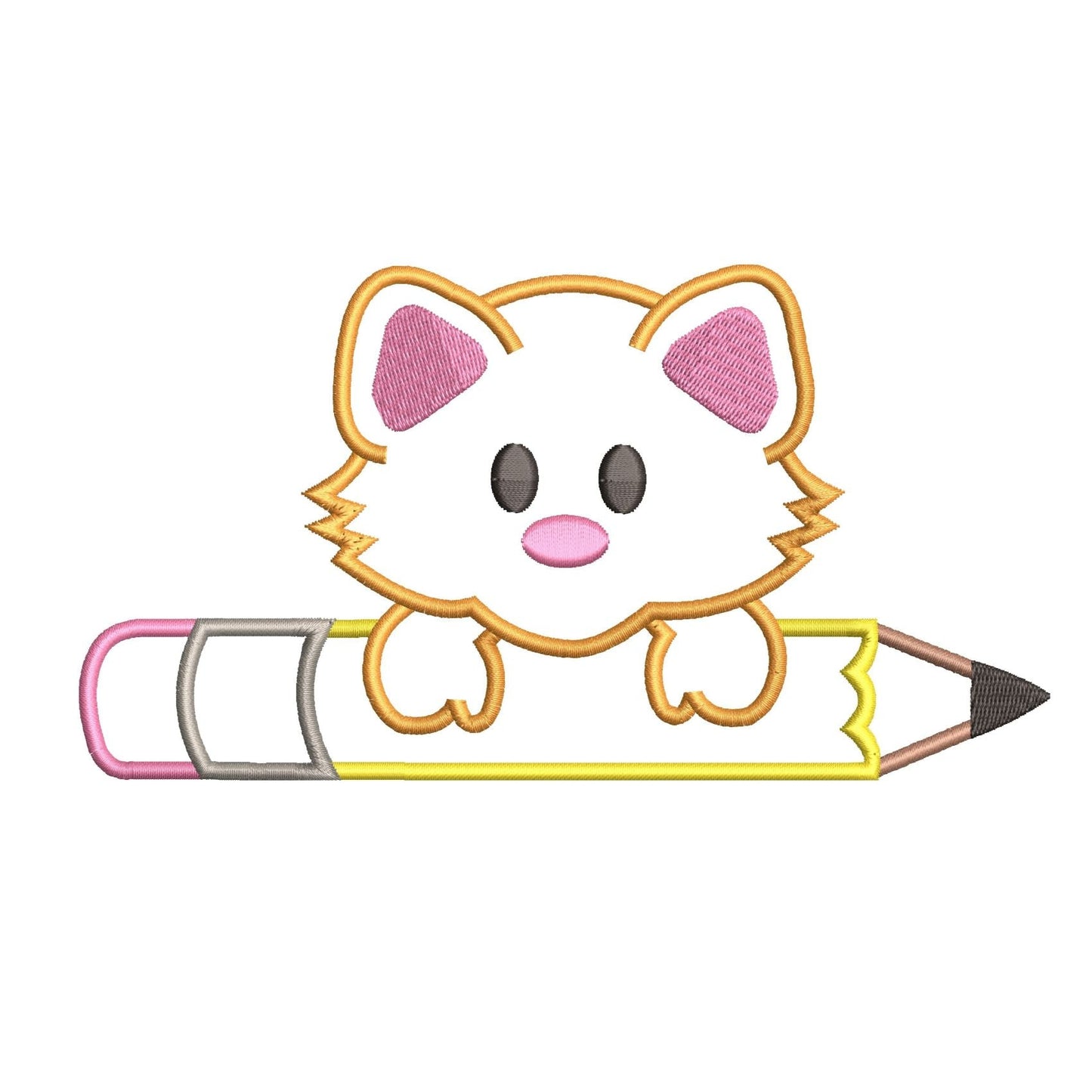 KRD Kitty With Pencil Applique