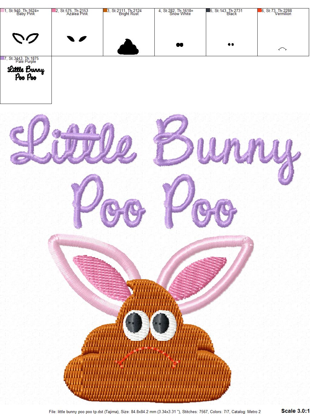 KRD Little Bunny Poo Poo toilet paper embroidery design – Bella Bleu ...