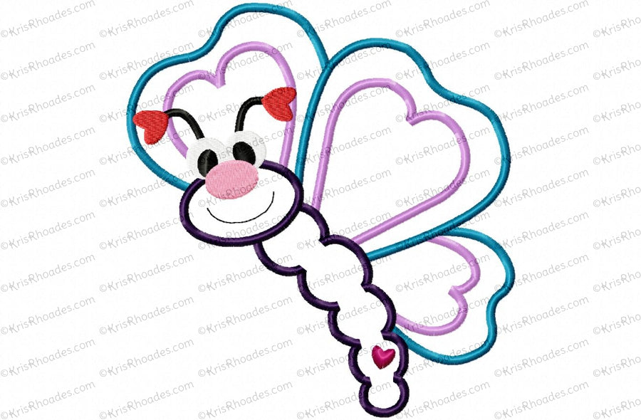 KRD Love Bug Butterfly Applique