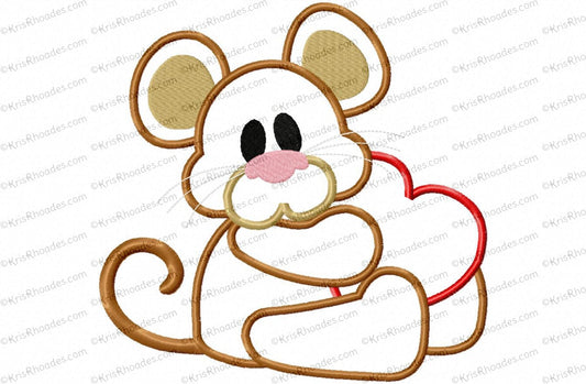 KRD Mouse With Heart Applique