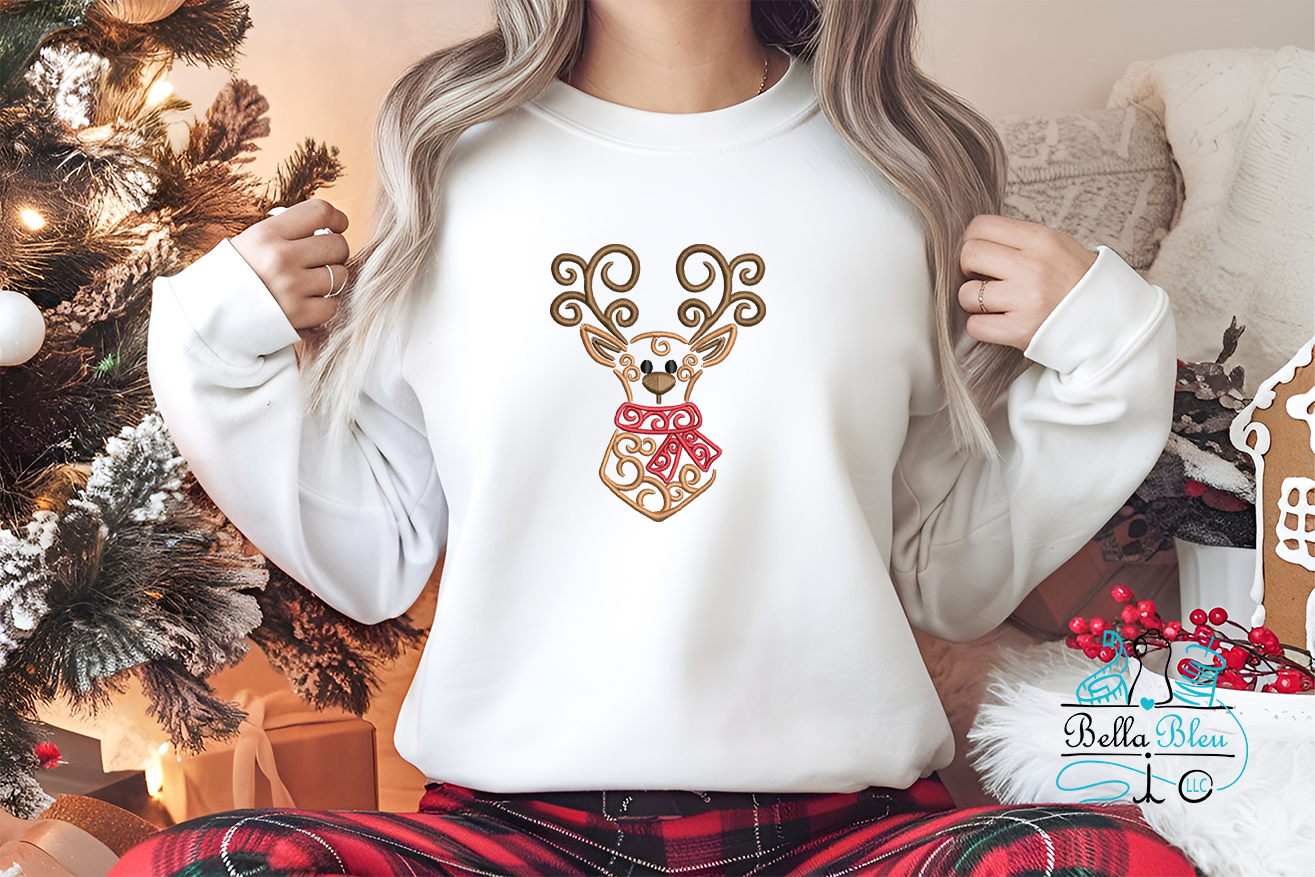 Reindeer 2 Christmas Swirl 3 sizes