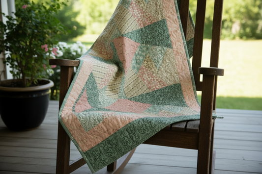 Crazy Quilt Block with Tulip Stipple 6 sizes