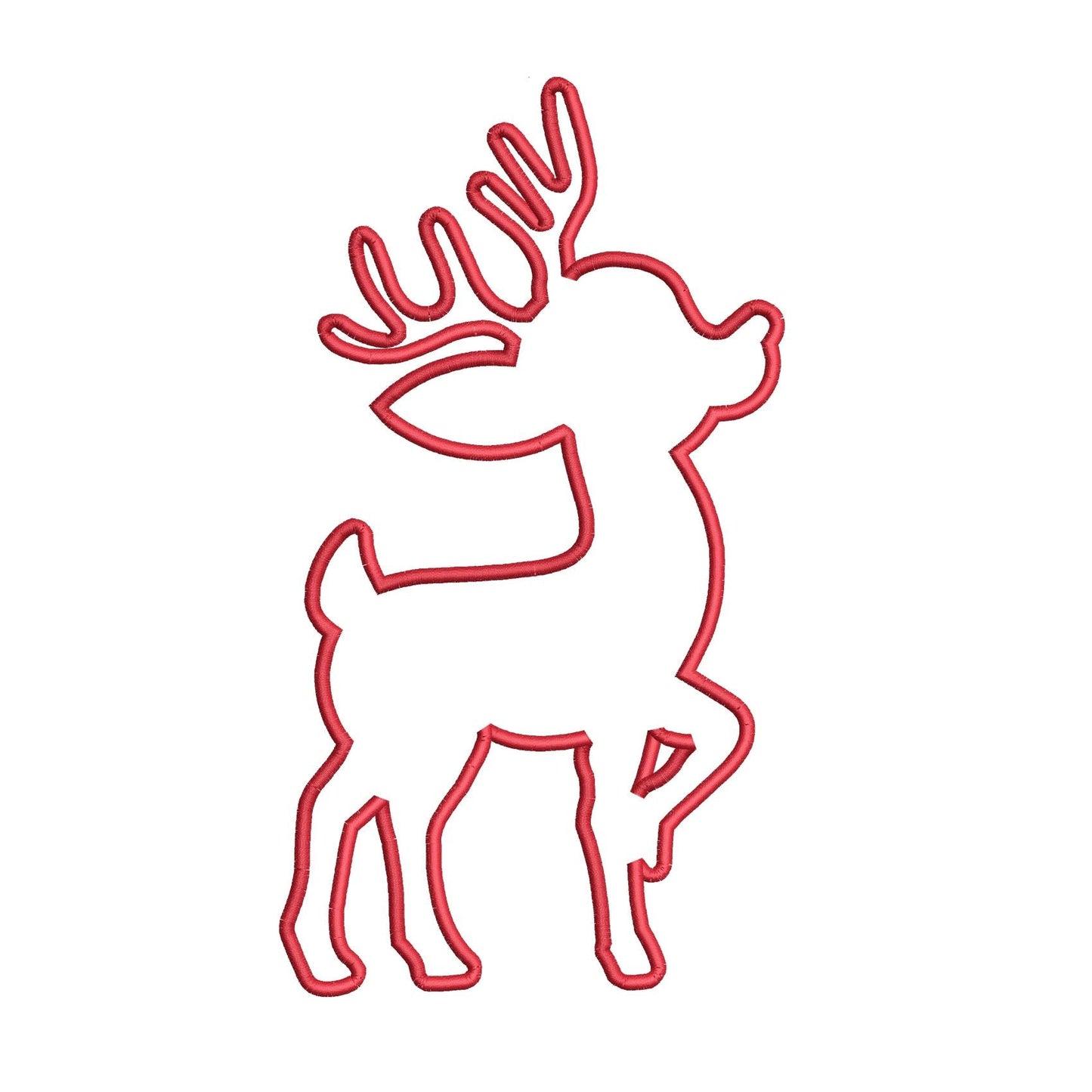 KRD Christmas Reindeer Silhouette 1 Applique and Filled