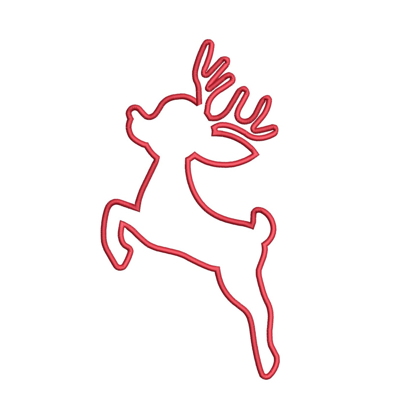 KRD Christmas Reindeer Silhouette 2 Applique and Filled