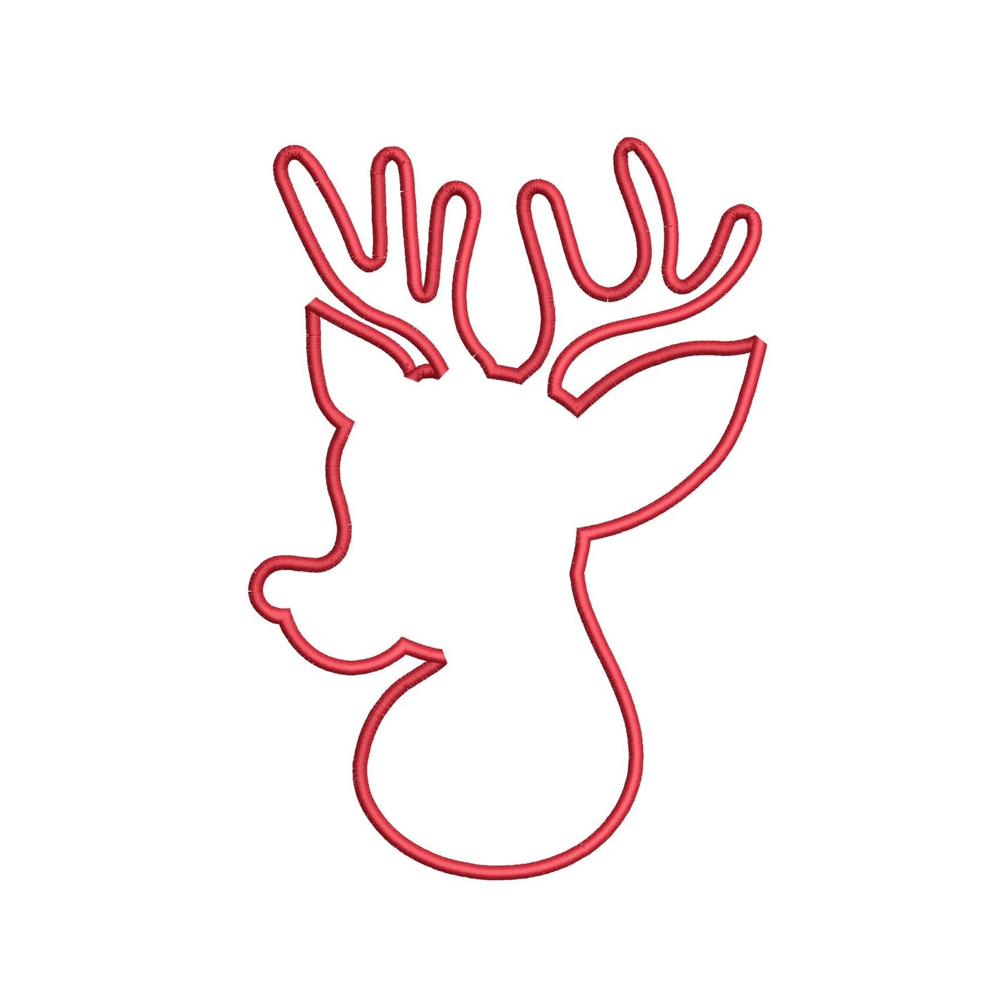 KRD Christmas Reindeer Silhouette 3 Applique and Filled