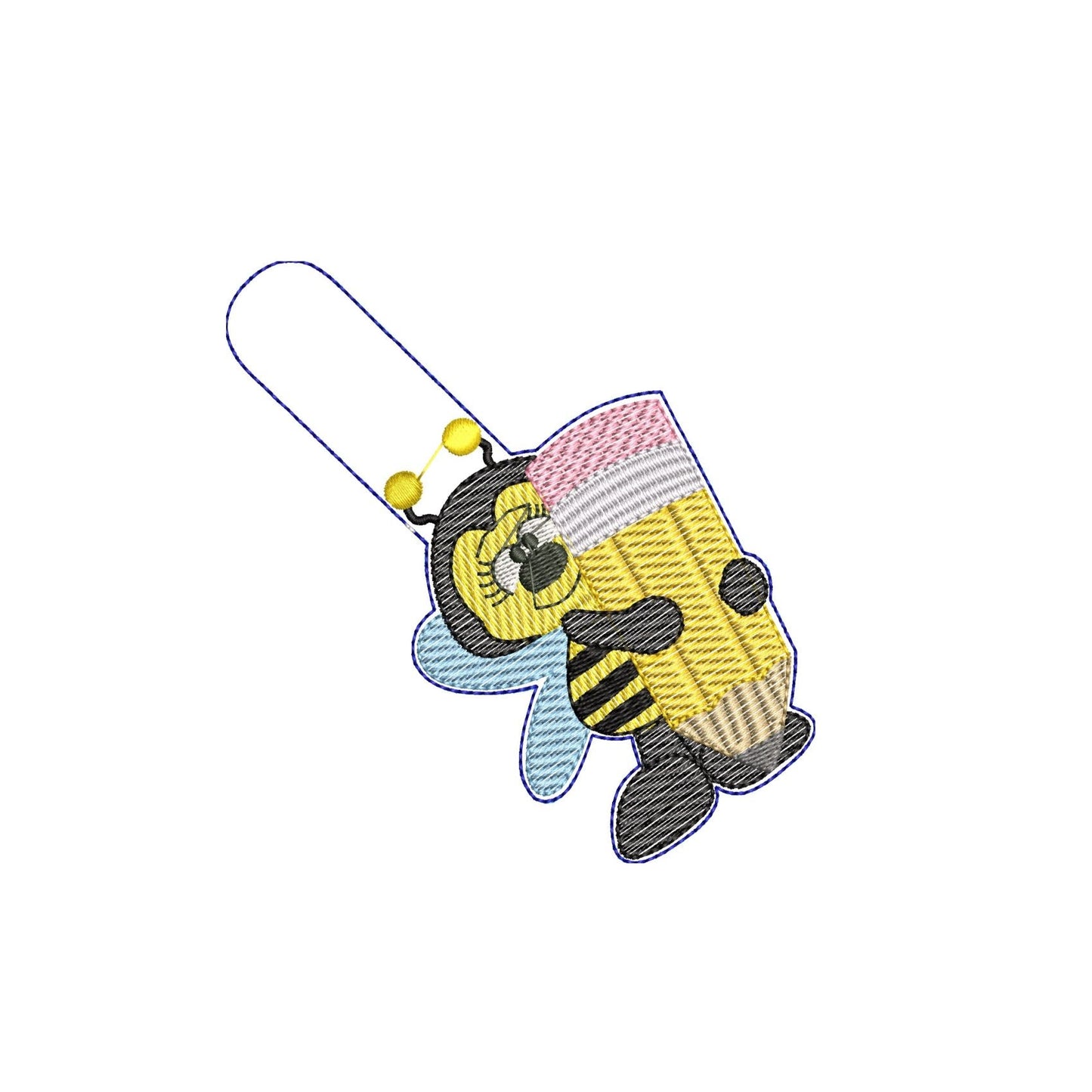 KRD Keyfob Mylar School Bee With Pencil