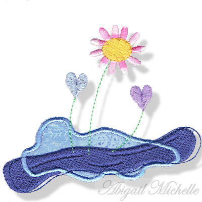 Fairytale Whimsy Snow Flowers Applique