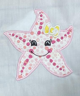 Starfish with Bow Applique 5 sizes